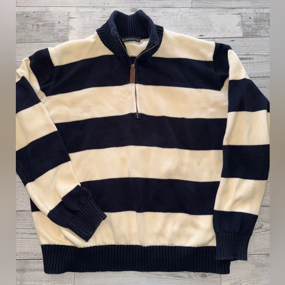 Brandy Melville - Aleah stripped 1/4 zip sweater